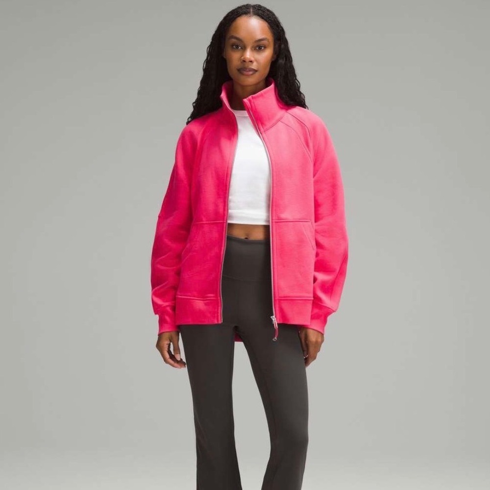 Lululemon Scuba Full Zip Jacket Funnel Neck Long in Lip Gloss Women's Size XS/S